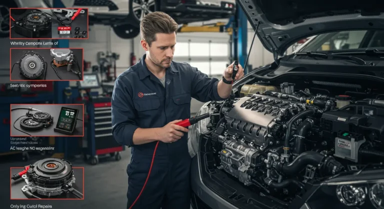 Simptome angajare defectuoasă ambreiaj A/C: zgomote, aer cald. Diagnosticare: verifică freon, siguranțe. Reparare: înlocuiește ambreiaj, reumple agent frigorific. Auto, mentenanță.