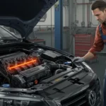 Mașină cu motor pornit, prezentând ralanti neregulat. Cauze posibile: bujii uzate, senzor oxigen defect. Soluții: verificare și înlocuire piese defecte.