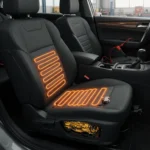 Descriere imagine: Probleme comune scaun încălzit auto: defecțiuni cablaj, siguranțe arse, comutator defect. Soluții: verificare cablaj, înlocuire siguranțe, reparare comutator.