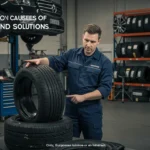 Cauze comune ale zgomotului anvelopelor și soluții: presiune incorectă, uzură neuniformă, aliniere greșită; soluții: reglare, rotație și echilibrare.