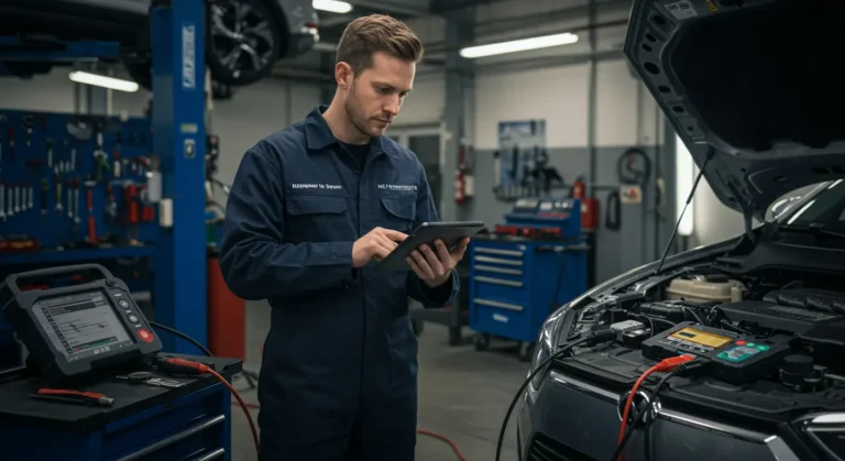 Diagnosticarea problemelor cu sistemul de management al bateriei (BMS) defect în automobile.
