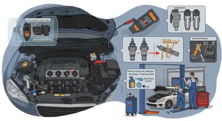 Identificare și Reparare Injectoare Blocate: simptome, cauze, metode de curățare. Ghid reparare auto pentru injectoare combustibil.