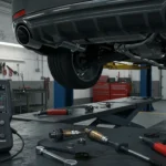 Un mecanic auto verifică și înlocuiește un senzor de oxigen (O2) la un vehicul. (Automotive-Oxygen-Sensor-Replacement-Romanian)