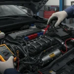 Verificare funcționalitate senzor poziție accelerație: scanare coduri, testare voltaj, verificarea continuității circuitului cu multimetru. Imagine pentru diagnosticare auto TPS.
