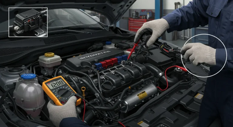 Verificare funcționalitate senzor poziție accelerație: scanare coduri, testare voltaj, verificarea continuității circuitului cu multimetru. Imagine pentru diagnosticare auto TPS.