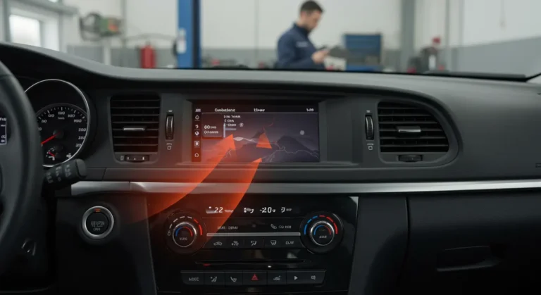Cauze și soluții pentru A/C auto suflând aer cald pe o parte: disfuncții ale clapetelor, scurgeri de freon, senzori defectuoși.