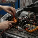 Descriere imagine: Diagnosticare comutator far defect - simptome și înlocuire auto. Imagine vehicul cu faruri și comutator defect.