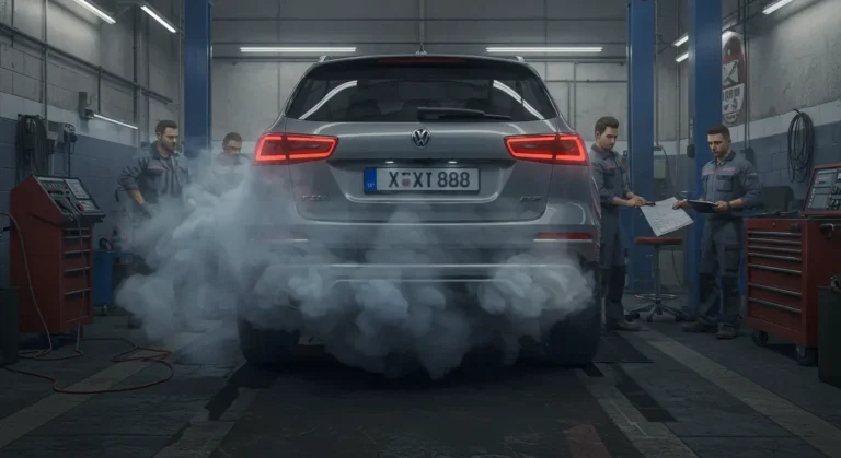 Fum din eșapament la pornire – cauze și soluții: diagnoză auto, consum ulei, garnituri, soluții reparație motor.