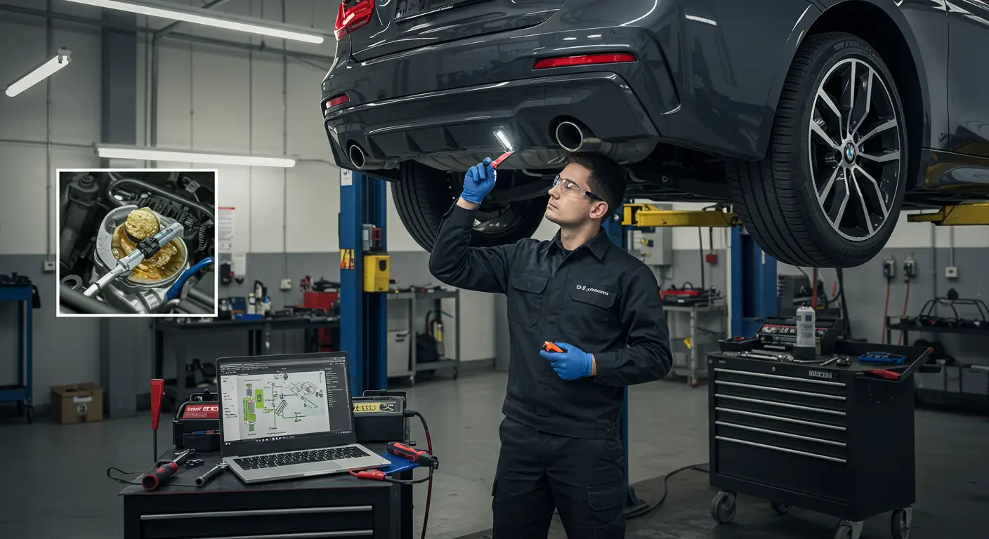 Identificarea și repararea unui tub de drenaj al aerului condiționat auto blocat implică găsirea și deblocarea tubului de drenaj înfundat pentru a preveni acumularea de apă în sistem.