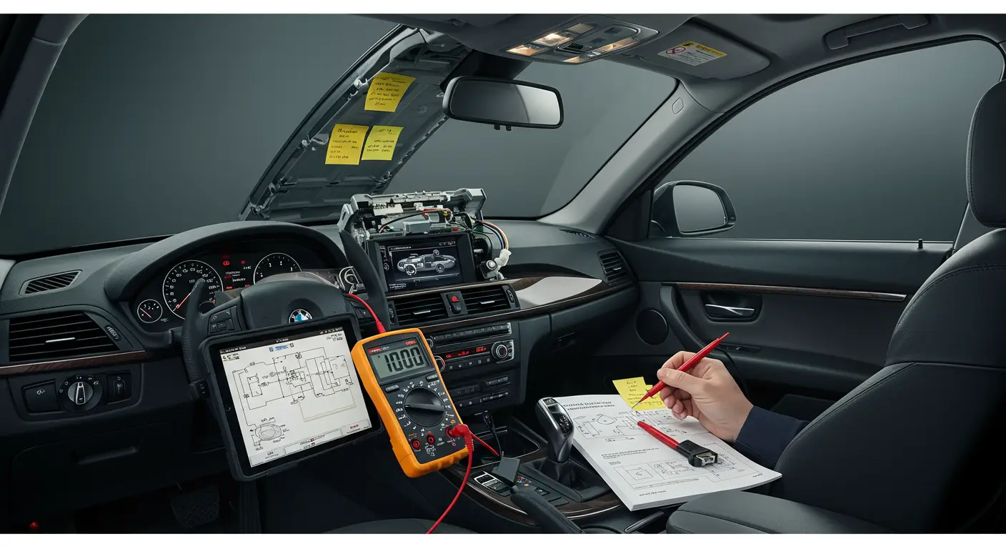 Imagine ilustrând simptomele unui motor de trapă defect, cum ar fi zgomote ciudate sau funcționare intermitentă, cu soluții de depanare prezentate alături, toate descrise în limba română.