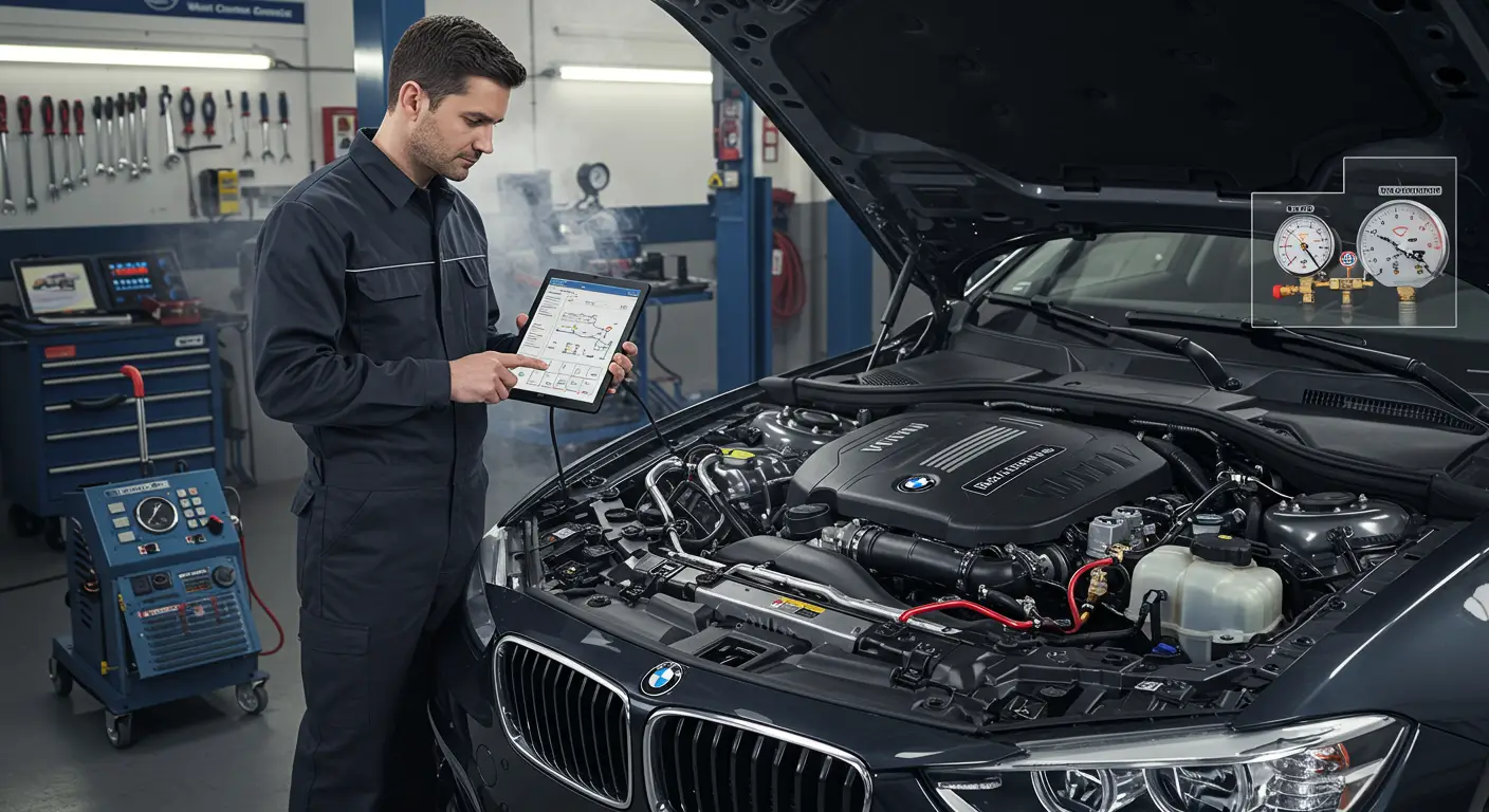 Imaginea ilustrează componentele unui sistem de alimentare cu combustibil al unui automobil, evidențiind potențialele cauze ale ezitării motorului în timpul accelerației, cum ar fi injectoare înfundate sau un filtru de combustibil blocat.