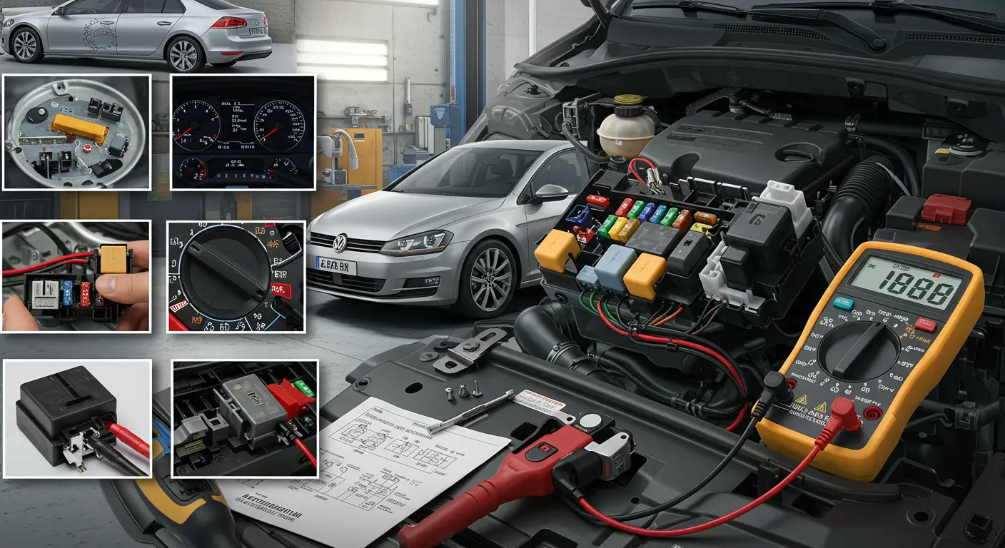 Pentru a diagnostica un releu de pompă de combustibil defect, verificați simptomele precum dificultăți la pornirea motorului, opriri neașteptate ale motorului și ascultați dacă pompa nu face zgomot la punerea contactului, iar apoi utilizați un multimetru pentru a testa continuitatea și tensiunea circuitului releului.