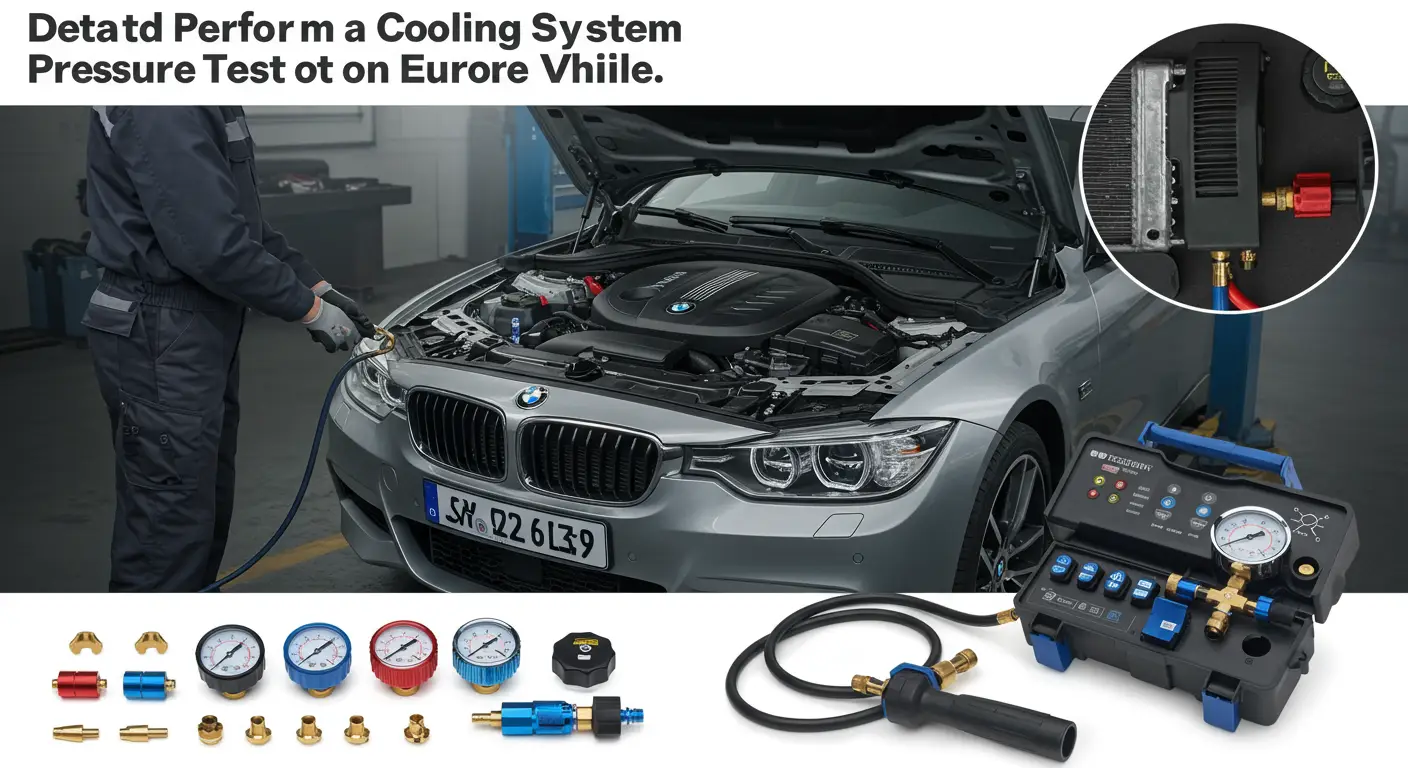 Pentru a efectua un test de presiune al sistemului de răcire, atașați o pompă specializată la radiator sau rezervorul de expansiune, pompați până la presiunea indicată de producător și verificați eventualele scurgeri.