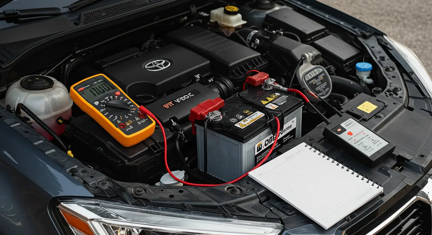 Pentru a efectua un test de sarcină al bateriei auto acasă, folosește un tester de baterie pentru a verifica tensiunea bateriei la repaus, apoi pornește farurile timp de câteva minute pentru a aplica o sarcină și măsoară din nou tensiunea, asigurându-te că nu scade sub 9,6 volți.