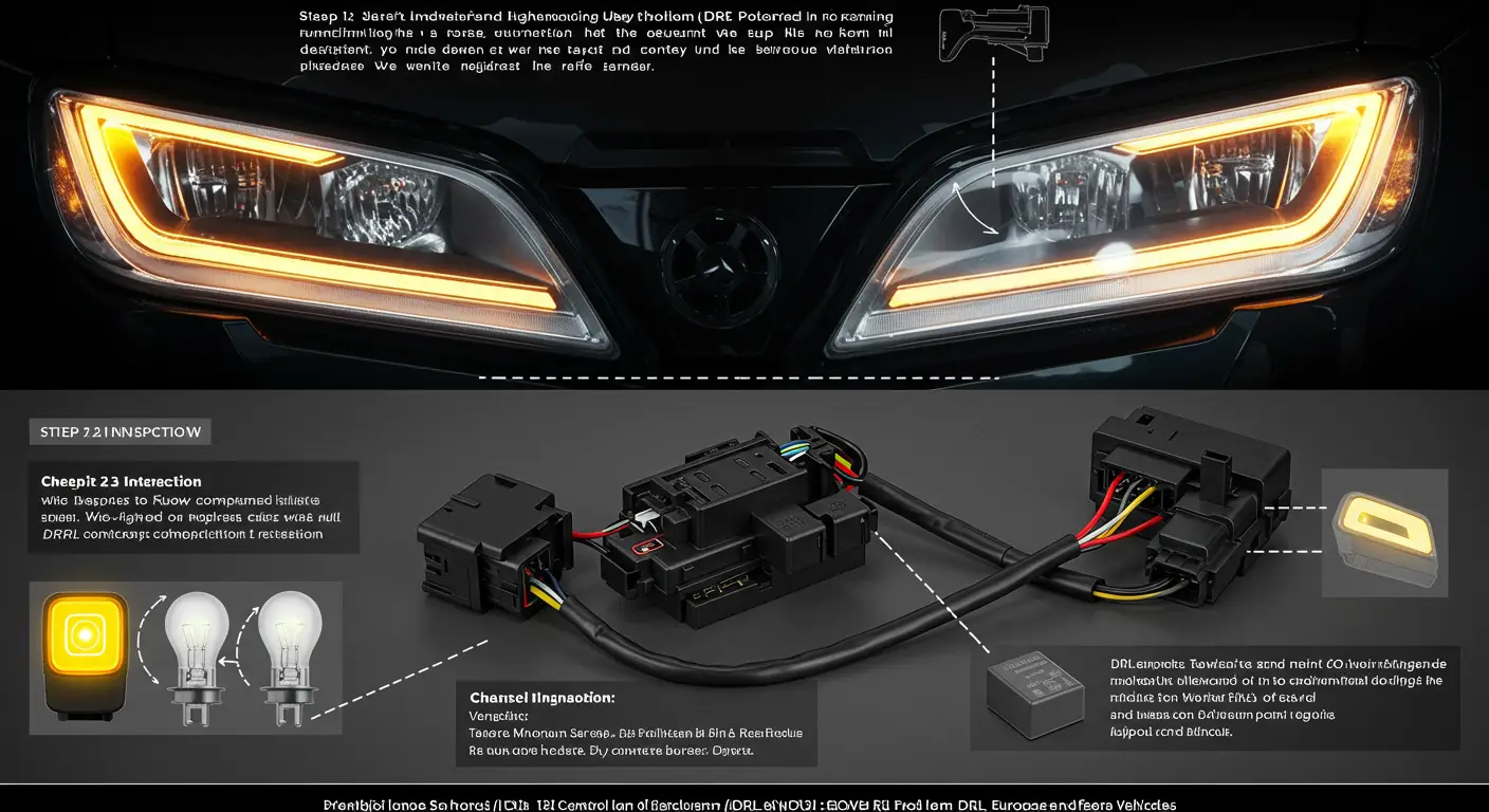 Pentru a identifica și repara problemele DRL (lumini de rulare pe timp de zi), verificați siguranțele și becurile pentru conexiuni slăbite sau arse și înlocuiți-le după nevoie.