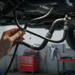 Imagine ce prezintă probleme ale conductei de combustibil: scurgeri, blocaje și reparații auto. Indicii vizuale pentru identificarea și remedierea acestora.