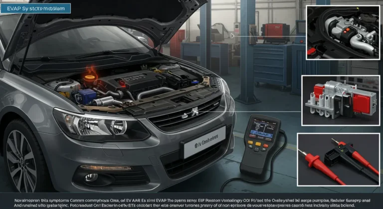 Simptomele problemelor EVAP: miros de benzină, verificare motor aprinsă. Diagnosticul include verificarea capetelor și a supapelor sistemului.
