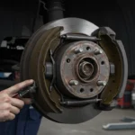 "Probleme tambur frână: simptome comune și reparații auto" - imagine despre defecțiuni frână tambur, semne uzură și soluții reparații.