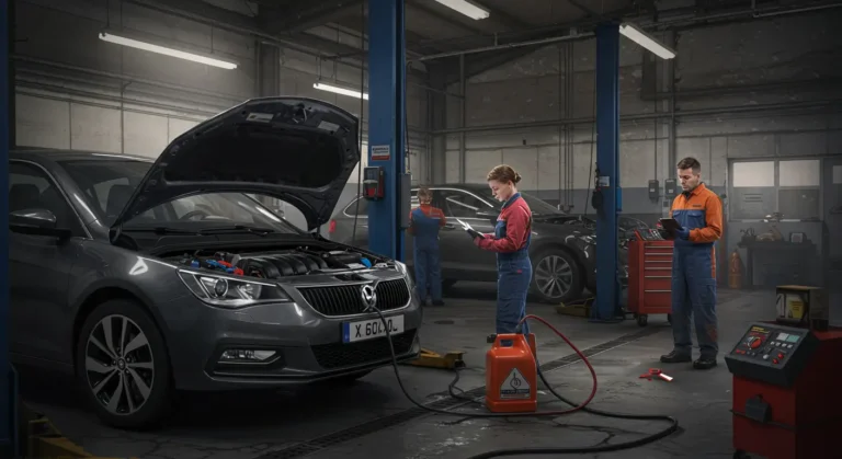 Simptome apă rezervor combustibil auto: pornire greoaie, motor bâlbâit, putere redusă. Soluții: golire rezervor, aditiv absorbant, verificare sistem combustibil.