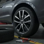 "Semne Anvelope Suprainflate/Desumflate: Soluții Auto în Română" - Pictogramă anvelope cu presiune, simboluri avertizare și indicatoare soluții.