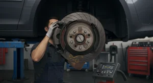 Imaginea arată semnele uzurii sabotilor de frână: sunete ciudate, frânare slabă. Ghid diagnosticare și înlocuire. Automobilism.