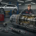 Simptome comune ale defecțiunii transmisiei DSG: zgomote ciudate, schimbări greoaie, avertizări pe bord. Diagnosticul include scanare coduri eroare.