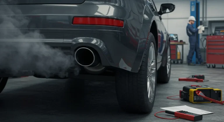 Imagine: Simptome convertor catalitic defect - identificare și remediere. Fum excesiv, miros sulfuric, consum crescut, sunet zgomotos. Auto diagnotic și reparație.