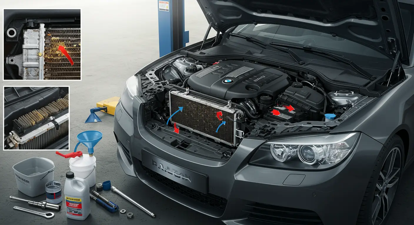 Simptomele unui radiator înfundat includ supraîncălzirea motorului și pierderi de lichid de răcire, iar curățarea și repararea implică spălarea sistemului de răcire cu un agent special, înlocuirea lichidului de răcire și verificarea integrității radiatorului pentru a asigura o funcționare corespunzătoare.