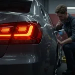 "Automotive Tail Lights Troubleshooting: Guide for diagnosing and repairing non-working tail lights. Includes step-by-step instructions in Romanian."