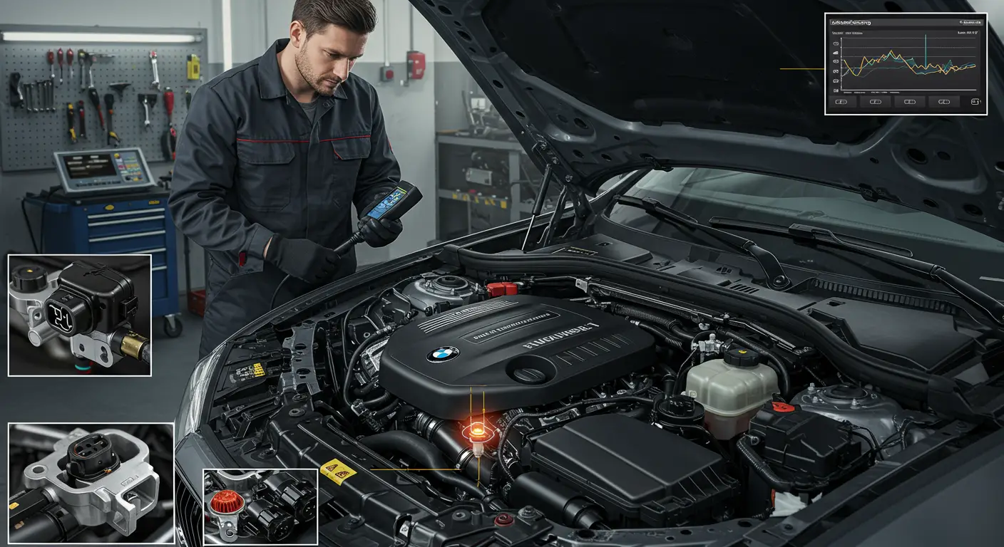 Un senzor de temperatură a lichidului de răcire defect poate cauza simptome precum pornirea dificilă a motorului, consumul crescut de combustibil și fluctuații ale temperaturii motorului, iar diagnosticarea implică verificarea semnalelor electrice și a valorilor de rezistență.