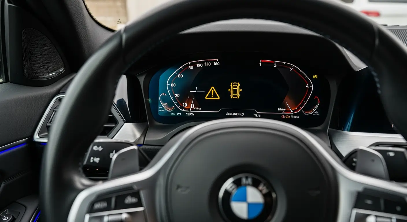 Lampa de avertizare a presiunii în pneuri (TPMS) indică atunci când presiunea anvelopelor este sub nivelul recomandat, contribuind la siguranța și eficiența vehiculului.