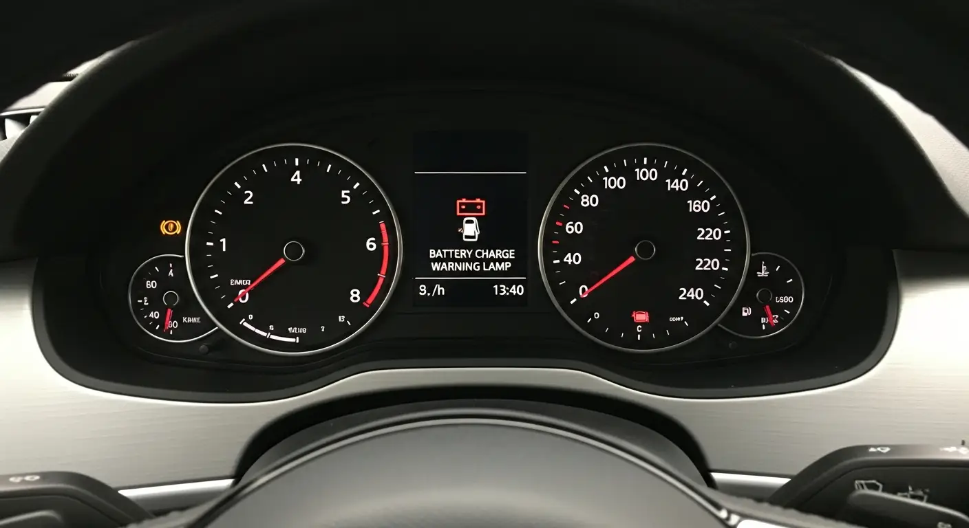 Lampa de avertizare pentru încărcarea bateriei semnalizează șoferului o problemă cu sistemul de încărcare al vehiculului, indicând că bateria nu se încarcă corespunzător.