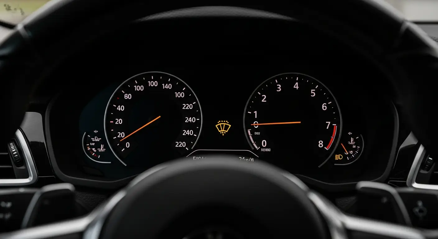 Lampa de avertizare pentru lichidul de spălare semnalizează pe bord când nivelul lichidului de parbriz este scăzut.