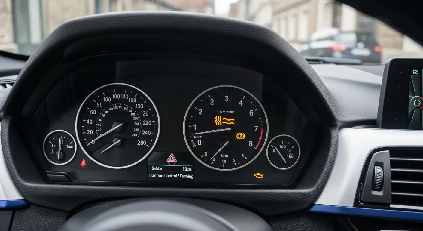 Lampa de control tracțiune/avarie indică pe bordul mașinii o problemă sau activarea sistemului care previne patinarea roților în timpul accelerării.