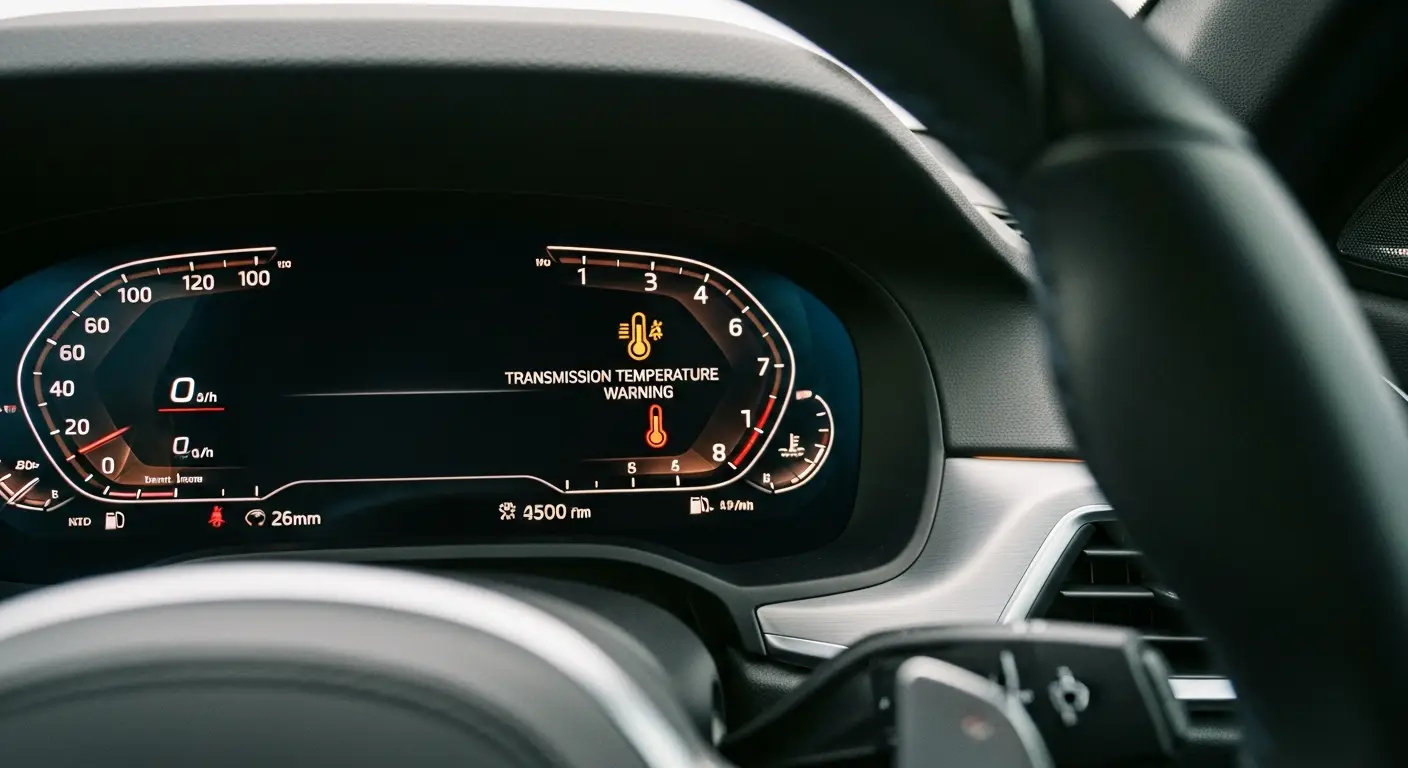 Lampa pentru temperatura transmisiei este un indicator pe bordul mașinii care avertizează șoferul atunci când temperatura uleiului din transmisie depășește limita normală.