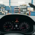 Martor luminos Airbag/SRS aprins pe bordul mașinii, indicând posibilă problemă la sistemul de siguranță sau la airbaguri.